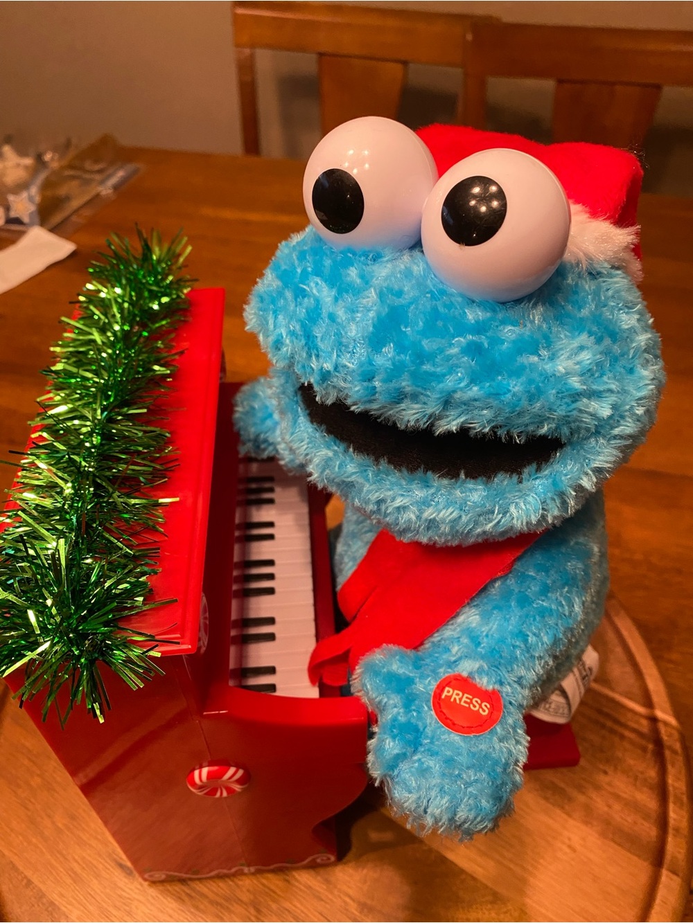 Kurt S Adler Christmas Cookie Monster Piano Tested Working Sesame Street Holiday